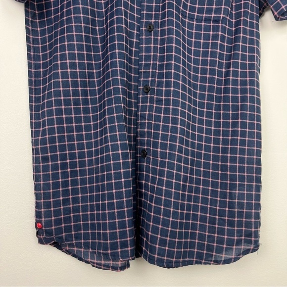 KOTO URBAN OUTFITTERS Navy Pink Short Sleeve Button Up Shirt Small - Picture 4 of 12